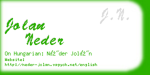 jolan neder business card